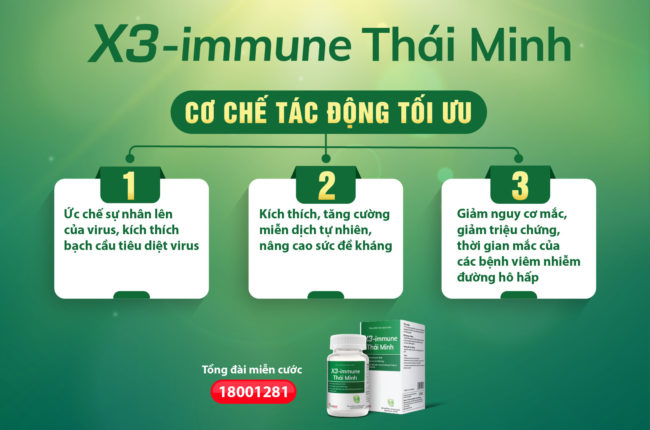 X3-immune Thái Minh – “Công thức vàng” giúp tăng cường sức đề kháng